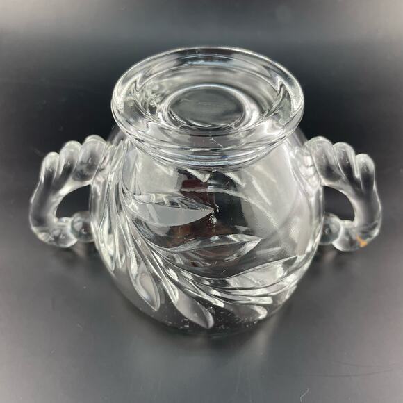 Vintage Indiana Glass Willow Pattern Sugar Dish, Mid Century Glass Sugar Bowl - Picture 11 of 12